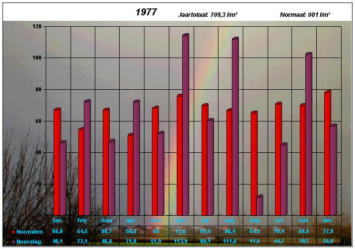 neerslaggrafiek 1977