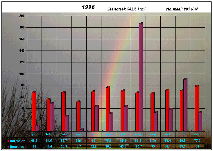 neerslaggrafiek 1996