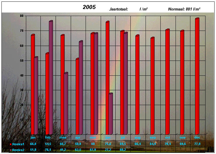 temperatuurgrafiek 2005